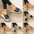 thumbnail image 2 of Women Wedges Platform Sandal Open Toe Thick Soft Sole Summer Beach Slippers Shoes, 2 of 6
