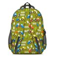 thumbnail image 3 of Tractor and Fences Green Pattern Cute School Backpack Bag with Padded Back and Adjustable Shoulder Straps 16.9 X 12.6 X 5.9 Inches, 3 of 5