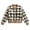 Bronze, variant on Women Plaid Print Bomber Jacket Zip Up Long Sleeve Ribbed Trim Outerwear for Casual Daily Outing