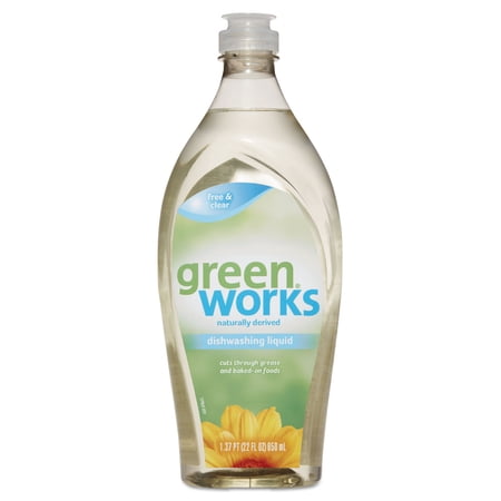 Green Works Dishwashing Liquid, Free and Clear, 22 oz