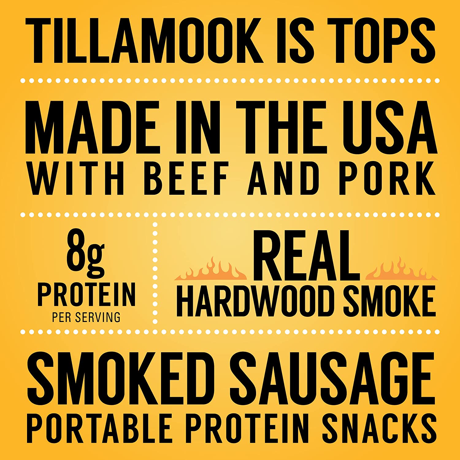 Tillamook Country Smoker Real Hardwood Smoked Sausages, Pepper, 15.2 Ounce Tall Jar, 20 Count Pepper 20 Count (Pack of 1)