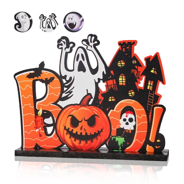 Table Ornament Halloween Party Activity Desktop Decoration DIY Craft Wooden Ornament for Home Decor