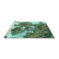 thumbnail image 2 of Ahgly Company Machine Washable Indoor Square Abstract Turquoise Blue Modern Area Rugs, 8' Square, 2 of 4