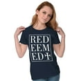 thumbnail image 4 of Redeemed Cross Christian Faith Womens Slim Fit Graphic Tee Brisco Brands S, 4 of 5
