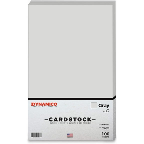 Gray 8.5 x 14" Pastel Color Cardstock Paper - for Cards and Stationery Printing | Medium to Light Weight Card Stock 67 LB Vellum Bristol | 100 Sheets