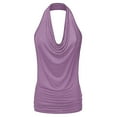 thumbnail image 5 of SNKSDGM Female Women's Tank Tops 3Xl Tank Tops for Women 2025 Built in Bra Blouse Drape Backless Sleeveless Tops Cowl Sexy Vest Neck Tank Women Women's Blouse Xl, 5 of 5