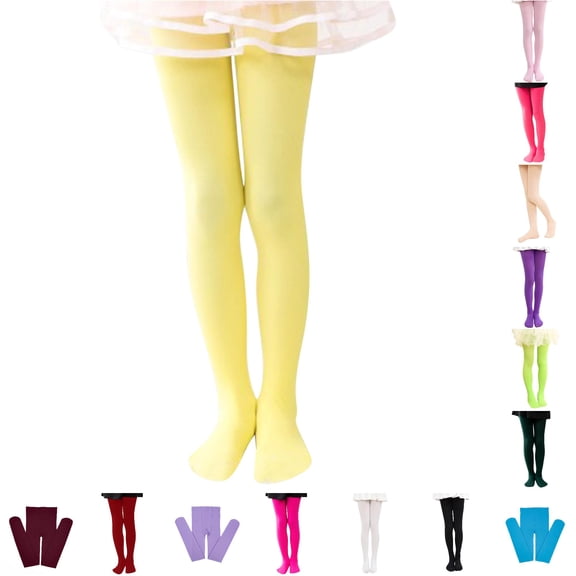 XAOFW Toddler Kids Baby Girls Leggings Pantihose Stretchy Basic Full Length Ballet Dance Pants Stocking For Autumn Versatile Bottoms 6-8 Years