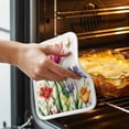 thumbnail image 3 of Spring Floral Pot Holders for Kitchen Heatproof Potholder, 2 Pack Rustic Tulip Butterfly Botanical Summer Hot Pads Multipurpose Oven Pads Cloth Potholders Trivet for Cooking and Baking, 3 of 8
