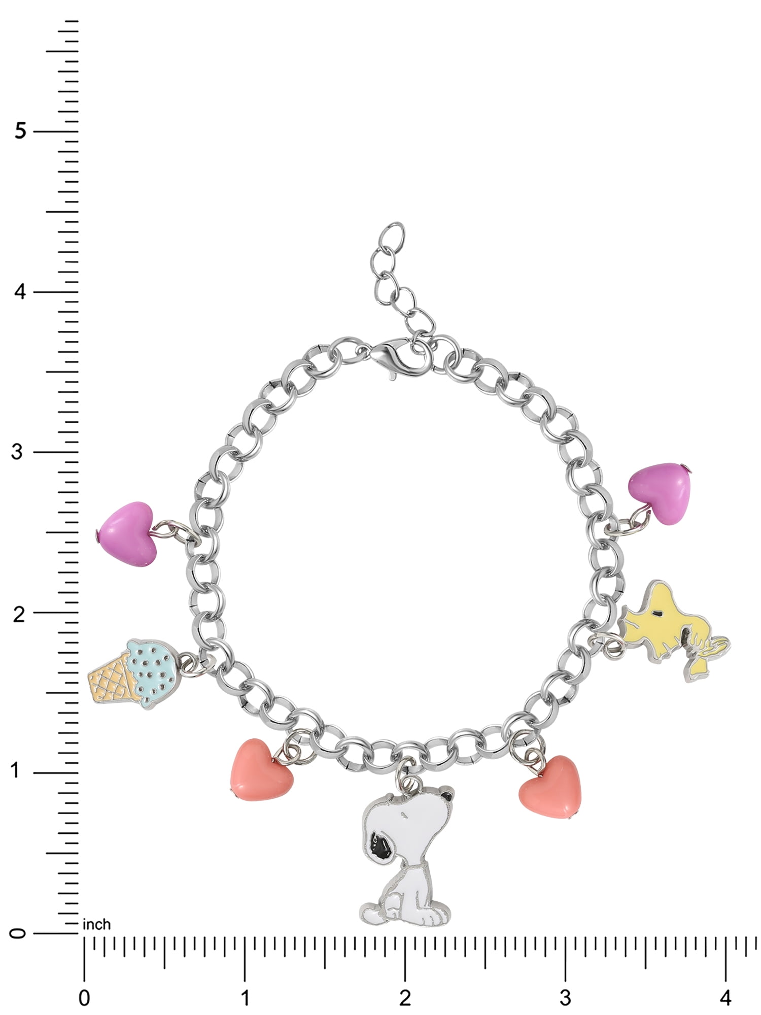 Peanuts Snoopy Character Charm Bracelet with Decorative Accents
