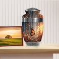 thumbnail image 3 of JAGASY Orange Butterfly Urn for Ashes Adult male & Female - Grey Large Urn for Ashes for Women - Orange Leaf Cremation Urns for Girl - Memorial Urn for Father & Mother - ( 10 Inch ), 3 of 7