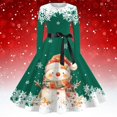 thumbnail image 2 of zaveiop Womens Christmas Party Dress Snowman Swing Dress Novelty Printed Skater Xmas Dress Secret Santa Gift (Z1-Dark Green, M), 2 of 3