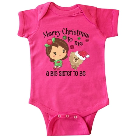 

Inktastic Merry Christmas to me a Big Sister to be Gift Baby Girl Bodysuit