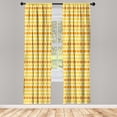thumbnail image 4 of Ambesonne Argyle Window Curtains, Monochrome Rhombuses, Each 28" W x 84" L, Mustard Dark Peach, 4 of 4