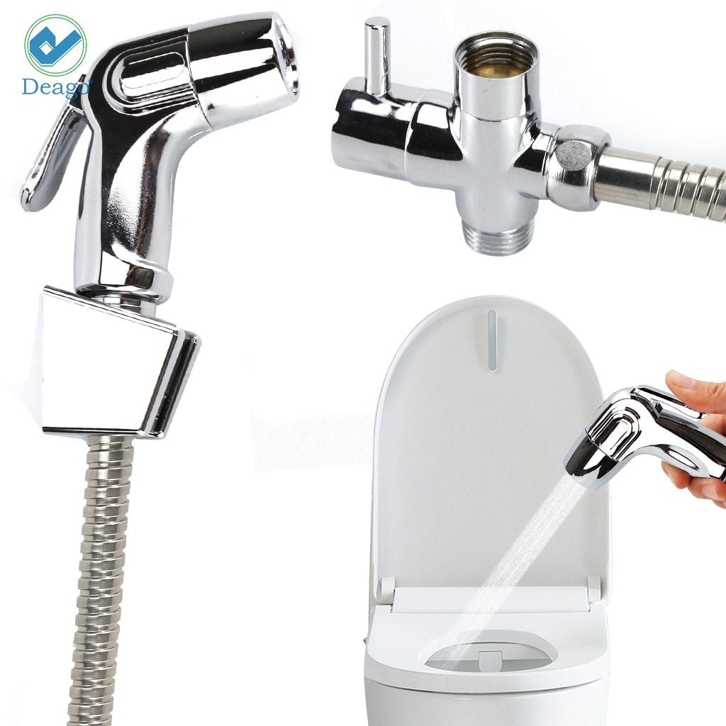 Deago Handheld Bidet Toilet Sprayer, Stainless Steel Bathroom Bidet Sprayer Set with 7/8" Valve T-Adapter , Baby Cloth Diaper Sprayer