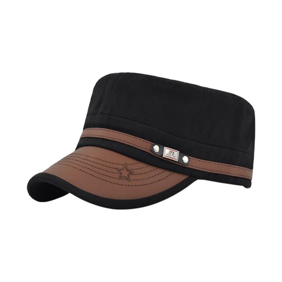 Aellinatey Breathable Cotton Baseball Hat Flat Top Design Long Brims Sunproof Cadet Cap