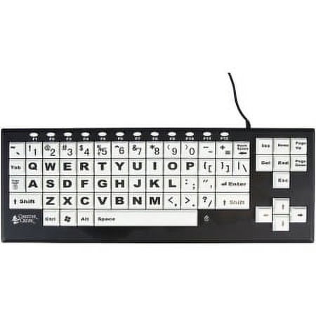 UPC: 0686455440303 | Ablenet VisionBoard 2 Large Key Wired Keyboard – Black  White Keys