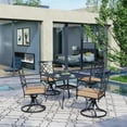thumbnail image 2 of SUNCROWN 5-Piece Outdoor Dining Set Metal Swivel Cushioned Chairs Patio Furniture Sets with Steel Slat Bistro Table for Backyard, Lawn, Garden, 2 of 11