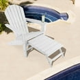 thumbnail image 1 of Gymax Chaise Adirondack de Patio en HDPE Chaise Longue d'Extérieur avec Ottoman Rétractable Blanc, 1 of 7