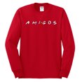 thumbnail image 2 of Friends Amigos Parody Pop Mens Long Sleeve Shirt, Red, Medium, 2 of 3