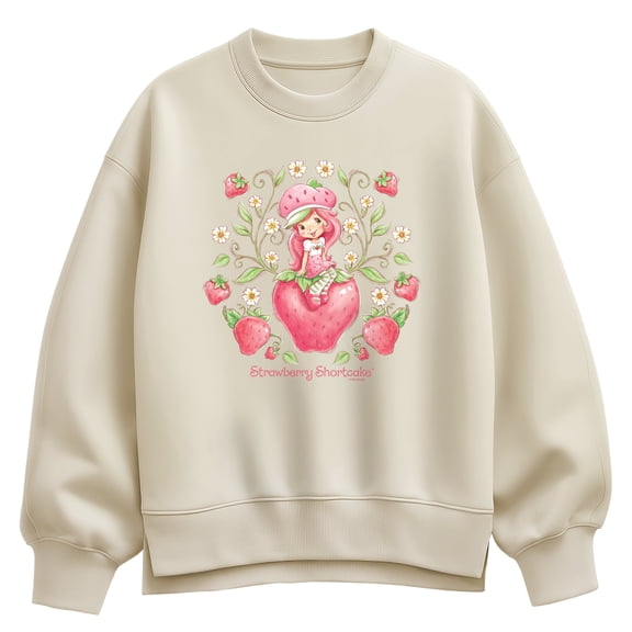 Strawberry Shortcake - Strawberries - Women's Oversized Fleece Crew Sweatshirt