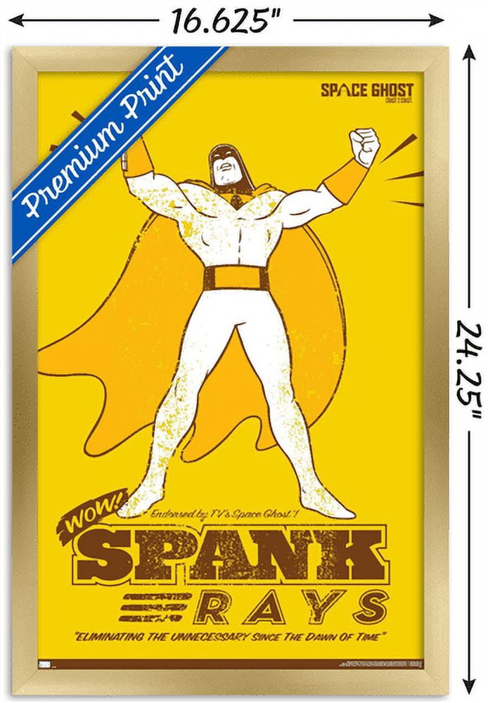 Space Ghost Coast to Coast - Spank Rays Wall Poster, 14.725" x 22.375", Framed