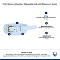 thumbnail image 4 of CTM  Leather Adjustable Belt with Statement Buckle (Women), 4 of 4