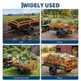 thumbnail image 2 of 1500 Lbs Heavy Duty Steel Dump Cart, 15 Cu ft Garden Utility Trailer with Removable Sides, Hand Pull or Foot Pedal Dumping for ATV UTV Lawn Mower Tractor, 2 of 8