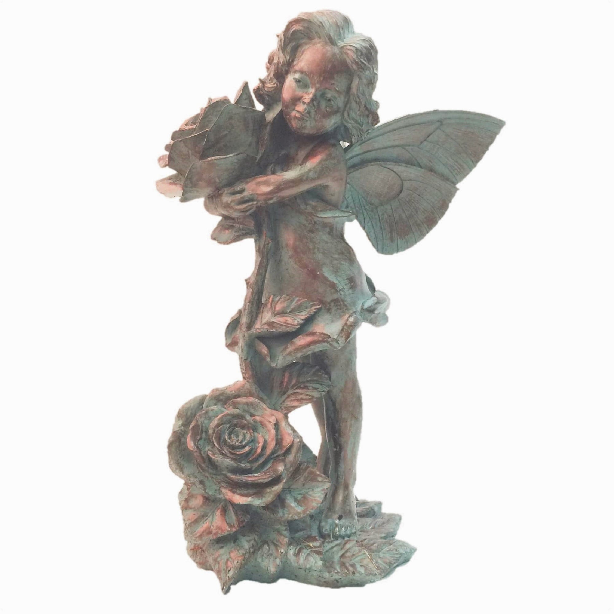 Homestyles 20"H Lilian Rose Fairy in Bronze Patina Home Patio & Garden Statue
