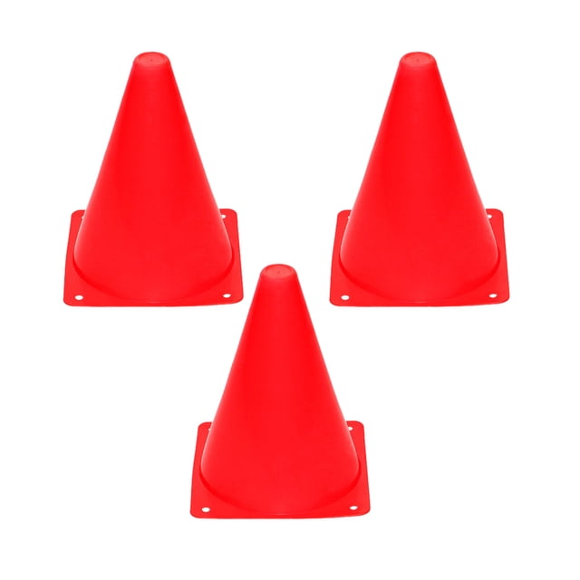 serony Lot de 3/lot Cône de Signalisation Réfléchissant pour Entraînement de Football Basketball - Durabilité Longue Durée Sécurité Autoroute et Route Rouge 23cm 1ensemble