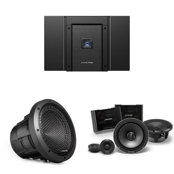 Alpine HDA-V90 Status Hi-Res 5-Ch Amp w/ HDZ-65CS 6.5" Slim & HDZ-W10 10" Sub Upgrade Bundle