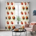 thumbnail image 6 of Kitchen Curtains 84 Inch Length 2 Panels, Cute Ladybugs Grommets Window Treatment Curtain, Spring Botanical Leaves Beige Thermal Curtains Drapes for Living Room/Bathroom, 6 of 9