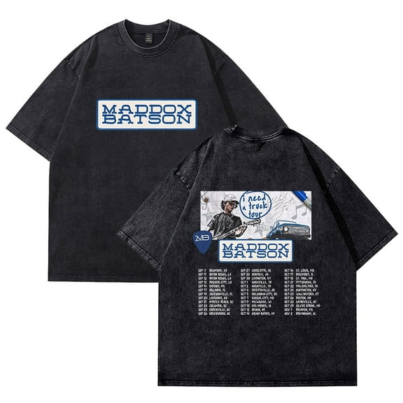 Maddox Batson I Need A Truck Tour Washed Cotton T-shirt unisex fashionable round neck short sleeved T-shirt