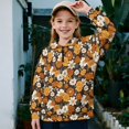 thumbnail image 2 of Uorisanigo Girls Half Zip Sweatshirt with Long Sleeve, Oversized Hippie Flowers Sweatshirts for Teen Girl, Fall Fashion Drop Shoulder Pullover Top Jackets Athletic Outerwear, 2 of 7