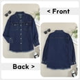 thumbnail image 5 of Women's Oversized Denim Jacket Casual Long Boyfriend Jean Jacket for Autumn Spring Blue S Female, 5 of 9