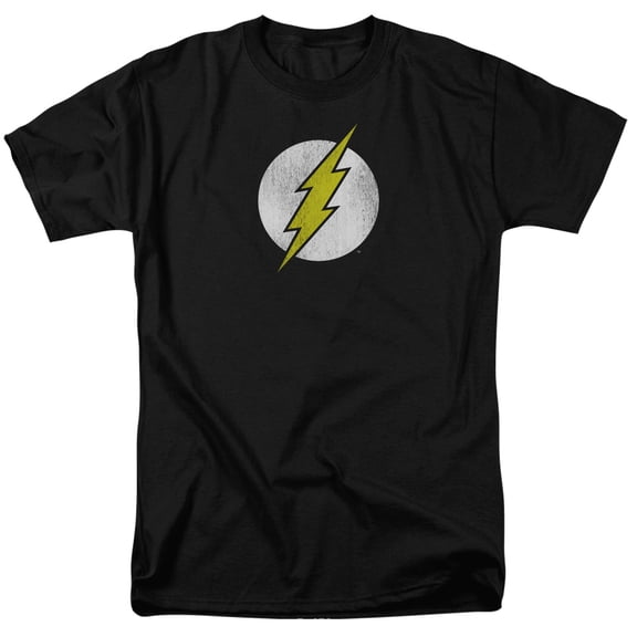 DC Comics Mens Flash Logo Distressed Classic T-shirt XXX-Large Black