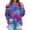 Wine Red, variant on Women Tie Dyed Rainbow Printed Long Sleeve Sweatshirt