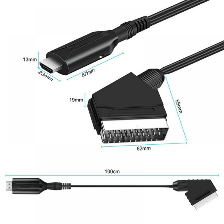 3.28 Ft DMI-compatible to SCART Cable,HDMI-compatible to scart  Converter,SCART Adapter Cable,Digital Cables,Audio Vídeo Converter 