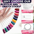 thumbnail image 3 of Rongsi 200 Pcs Clear Nail Swatch Sticks - Nail Swatches for Gel Polish - Transparent Acrylic Practice Tips with Metal Rings, Suitable for Displaying Colors, Training Templates, 3 of 9