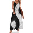 thumbnail image 1 of Graffiti Zen Master - Vestido sin mangas con pintura en aerosol yin yang para mujer, vestidos de verano para mujer, 1 of 7