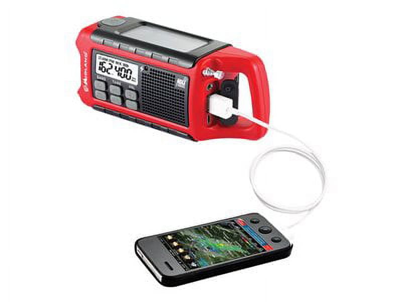 Midland E+Ready Compact Emergency Crank Radio, Red