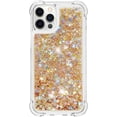 thumbnail image 2 of Compatible with iPhone 12 Pro Max Case Glitter Luxury Cute Love Liquid Quicksand Clear Soft TPU Girls Women Stylish Bumper Shockproof Protective Case for iPhone 12 Pro Max Golden YB, 2 of 12