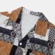 thumbnail image 5 of Hombres Casual Botones Playa Sin posicionamiento Estampado floral Turndown Camisa de manga corta Blusa Pompotops oipoqjl46149, 5 of 5