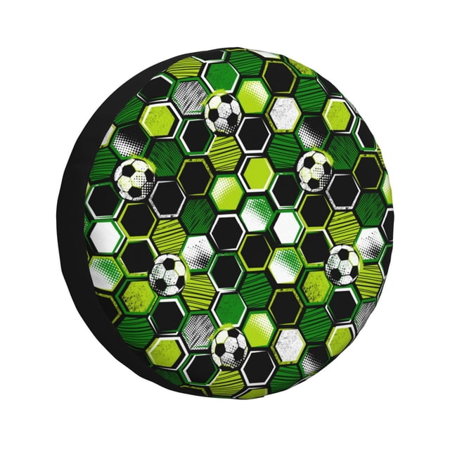 Fotbe Soccer1 Funda de Llanta de Repuesto con Estampado, Engrosada, Ajuste Universal para Jeep, Remolque, RV, SUV, Camión-17 inch