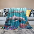 thumbnail image 2 of ARISTURING   Dolphin Underwater World Pattern Super Soft Throw Blanket for Bed Sofa Lightweight Blanket for All Seasons, 2 of 6