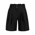 thumbnail image 3 of Flowy Shorts for Women Hontri Shorts for Women Womens Casual Elastic Waist Shorts High Waist Wide Leg Pleated Business Work Trouser Shorts Without Pockets, 3 of 7