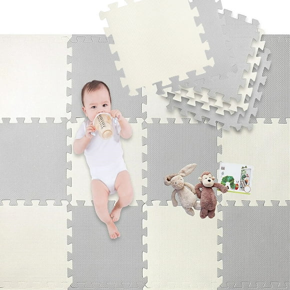 18pcs Puzzle Baby Playmat, 1.62 Sqm Coverage EVA Foam Play Mat Crawl Floor Mat Interlocking Floor Tiles