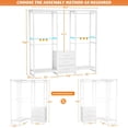 thumbnail image 3 of Aheaplus Garment Rack Heavy Duty Clothes Rack for Hanging Clothes,Clothing Rack with Drawers, Wood Stoarge Shelf Freestanding Closet Wardrobe Rack, Corner L Shaped Closet System Organizers, W3,White, 3 of 14