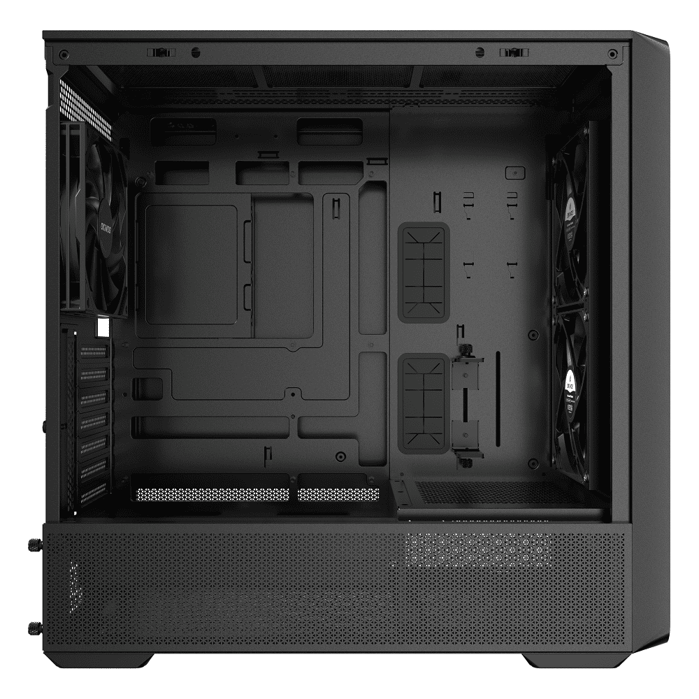 Okinos Air Cross, Genuine Walnut Wood ATX Case, 3x140mm PWM Fan & 2x120mm Reverse PWM Fan Pre-Installed