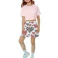 thumbnail image 7 of CPNG Girl's Athletic Skorts Sporty Skirts with Shorts Little Girl Casual Heart Print High Waisted Stretchy Skort, 7 of 7