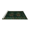 thumbnail image 2 of Ahgly Company Machine Washable Indoor Square Medallion Turquoise Blue French Area Rugs, 5' Square, 2 of 4
